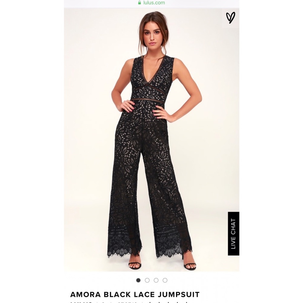 Lulu’s Amora black lace jumpsuit